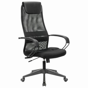 Кресло компьютерное Brabix Premium Stalker EX-608 PL (ткань-сетка/кожзам, черное) 532090 в Комсомольске-на-Амуре