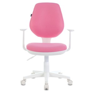 Компьютерное кресло Brabix Fancy MG-201W (с подлокотниками, пластик белый, розовое) 532409 в Комсомольске-на-Амуре