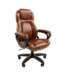 Кресло компьютерное CHAIRMAN 432, экокожа, цвет коричневый в Хабаровске