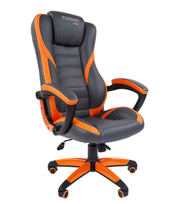 Компьютерное кресло CHAIRMAN GAME 22 эко кожа, серый/оранжевый в Хабаровске