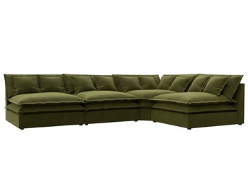 Угловой диван Лига-040, Зеленый (микровельвет) в Хабаровске