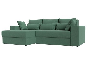 Угловой диван с оттоманкой Майами, Амур зеленый (Рогожка) в Комсомольске-на-Амуре