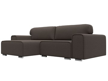 Угловой диван с оттоманкой Лига-029, Амур коричневый (Рогожка) в Комсомольске-на-Амуре