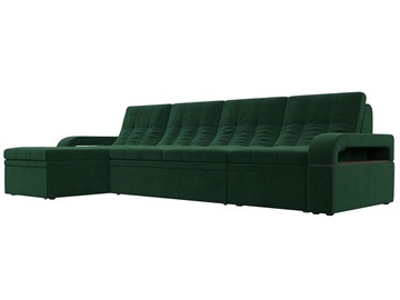 Угловой диван Лига-035 Лонг, Зеленый (Велюр) в Хабаровске