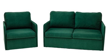 Комплект мебели Brendoss Амира зеленый диван + кресло в Хабаровске