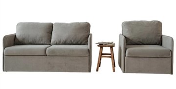 Комплект мебели Амира серый диван + кресло в Хабаровске