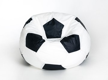 Кресло-мешок Мяч малый, бело-черный в Комсомольске-на-Амуре