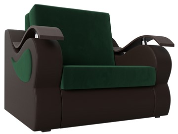 Кресло раскладное Меркурий (60), Зеленый\Коричневый (Велюр\Экокожа) в Комсомольске-на-Амуре