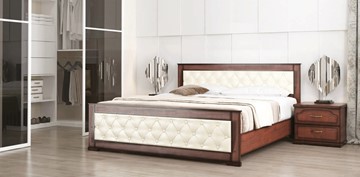 Кровать двуспальная СВ-Стиль Стиль 2, 160х200, кожзам, с основанием в Комсомольске-на-Амуре