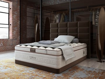 Кровать двуспальная Chocolate Compact/Basement 180х200, Микровелюр (Manhattan Лесной каштан) в Хабаровске