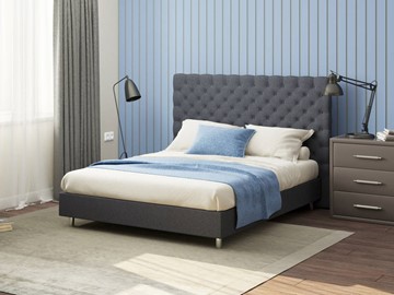 Двуспальная кровать Proson Paris Boxspring Standart 200х200, Рогожка (Savana Grey (серый)) в Хабаровске