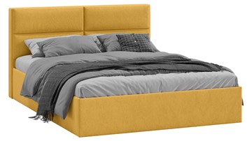 Кровать с мягким изголовьем Глосс Тип 1 (Микровелюр Wellmart Yellow) в Комсомольске-на-Амуре