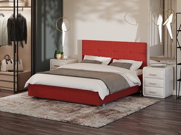 Кровать 2-спальная Proson Neo 160х200, Велюр (Forest 13 Красный) в Хабаровске