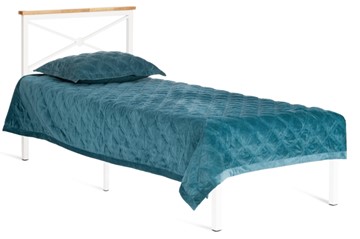 Спальная кровать Iris (mod.9311) дерево гевея/металл, 90*200 см (Single bed), Белый (White) в Хабаровске