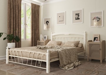 Спальная кровать Муза 1, 1400, белый в Комсомольске-на-Амуре