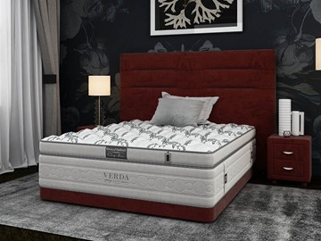 Кровать 2-спальная Modern Compact/Ваsement 160х200, Микровелюр (Manhattan Гранатовый) в Комсомольске-на-Амуре