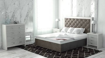 Кровать в спальню Сарма Манхэттен 180х200 (с основанием), с высотой спинки - 140 см в Хабаровске