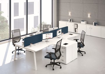 Комплект офисной мебели А4 (металлокаркас TRE) белый премиум / металлокаркас белый в Комсомольске-на-Амуре