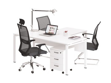 Комплект офисной мебели А4 (металлокаркас UNO) белый премиум / металлокаркас белый в Комсомольске-на-Амуре