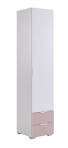 Шкаф однодверный Зефир 107.01 (белое дерево/пудра розовая (эмаль)) в Комсомольске-на-Амуре