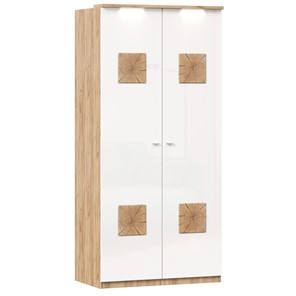 Шкаф двухстворчатый Фиджи с декоративными накладками 659.237, цвет белый в Хабаровске