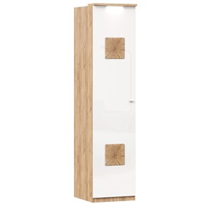 Шкаф одностворчатый с декор. накладками Фиджи 659.225, белый в Хабаровске