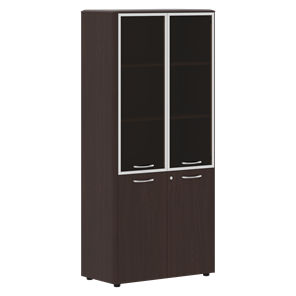 Шкаф комбинированный с дверьми в алюминиевой рамке с замком DIONI Венге DHC 85.7(Z)  (850х430х1930) в Хабаровске