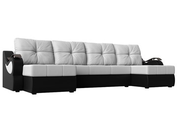 П-образный диван Меркурий П, Белый/черный (экокожа) в Хабаровске