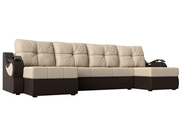 П-образный диван Меркурий П, Бежевый/коричневый (экокожа) в Хабаровске