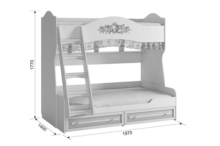 Кровать 2-ярусная Алиса (1974х1404х1765) в Хабаровске - изображение 4