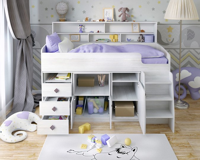 Кровать-чердак в детскую Малыш-5, цвет Винтерберг в Комсомольске-на-Амуре - изображение 3