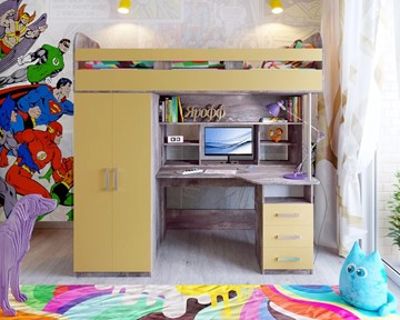 Детская кровать-чердак Аракс, каркас Бетон, фасад Зира в Хабаровске - предосмотр