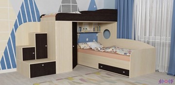 Детская кровать-шкаф Кадет-2, корпус Дуб, фасад Венге в Хабаровске