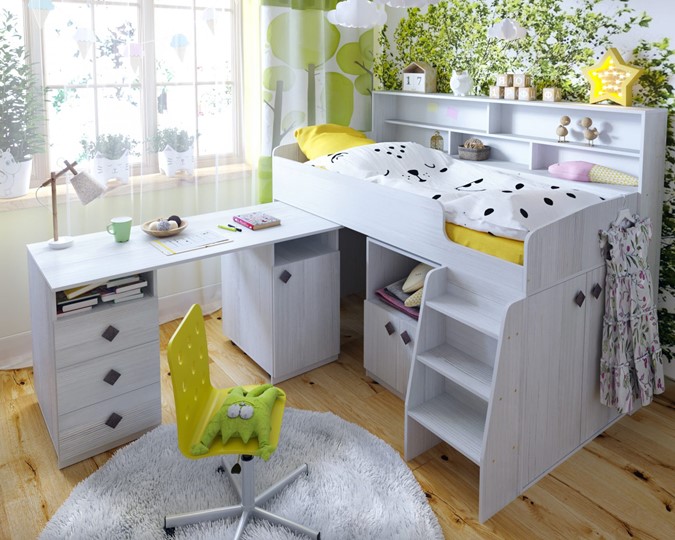 Кровать-чердак в детскую Малыш-5, цвет Винтерберг в Хабаровске - изображение 7