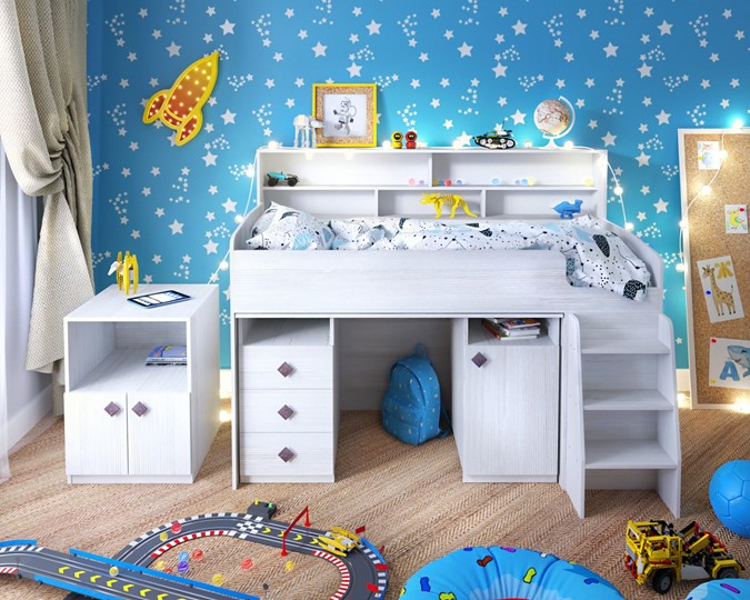 Кровать-чердак в детскую Малыш-5, цвет Винтерберг в Хабаровске - изображение 8