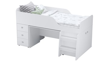 Кровать с лестницей с рабочей зоной POLINI Kids Simple 4500 Белый в Комсомольске-на-Амуре - предосмотр 6
