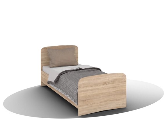 Односпальная кровать ВЕГА Кровать Кр-08 900 с плоским основанием (Сонома) в Хабаровске - изображение