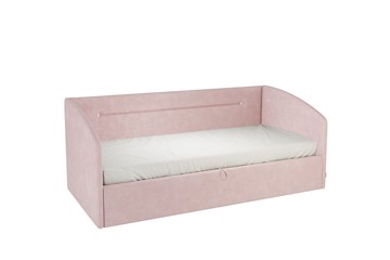 Кровать детская 0.9 Альба (Софа), нежно-розовый (велюр) в Комсомольске-на-Амуре