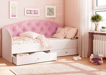 Детская кровать Эльза без бортика, Розовый (латы) в Комсомольске-на-Амуре