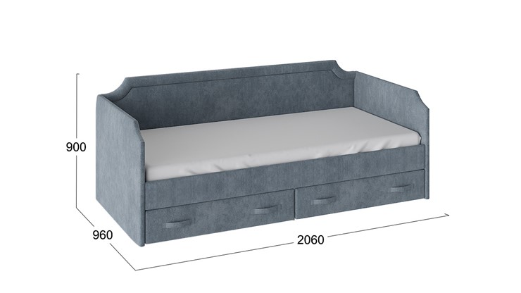 Детская кровать Кантри Тип 1, ТД-308.12.02 (Замша синяя) в Хабаровске - изображение 2