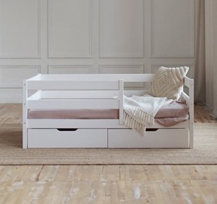 Кровать детская Софа с ящиками, цвет белый в Комсомольске-на-Амуре