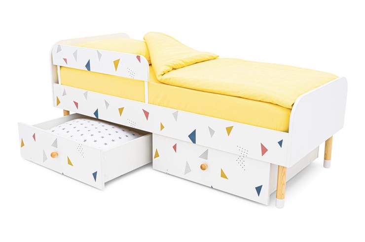 Кровать в детскую Stumpa Классика "Треугольники желтый, синий, розовый" в Хабаровске - изображение 8