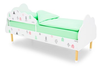 Кровать в детскую Stumpa Облако "Домики розовый, бирюзовый" в Хабаровске