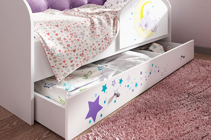 Детская кровать с бортиками Звездочка с бортиком, Бежевый в Хабаровске - изображение 1