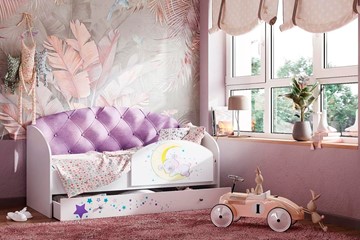 Кровать с ящиками Звездочка с бортиком, Фиолетовый в Комсомольске-на-Амуре