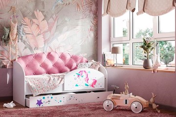 Детская кровать Звездочка с бортиком, Розовый в Комсомольске-на-Амуре