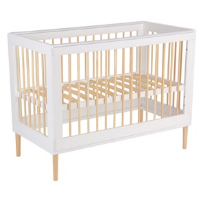 Кровать для новорожденных POLINI Kids Simple 360 Белый / Натуральный в Хабаровске