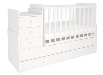 Кровать для новорожденных с комодом POLINI Kids Simple 1100 Белый в Хабаровске - предосмотр