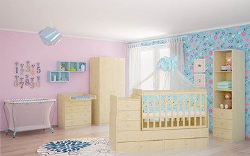 Кроватка детская с комодом POLINI Kids Simple 1100 Натуральный в Комсомольске-на-Амуре - предосмотр 3