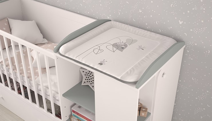 Кровать-трансформер детская с комодом POLINI Kids Ameli 800 Белый / Серый, серия AMELI в Комсомольске-на-Амуре - изображение 3